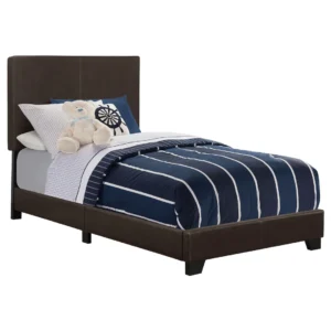 Anita Upholstered Twin Panel Bed BrownBrown