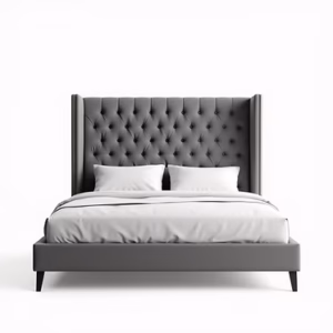 Upholstered Wingback Bed