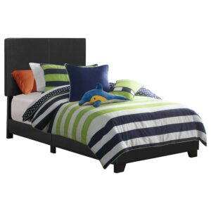 Anita Upholstered Twin Panel Bed BlackBlack