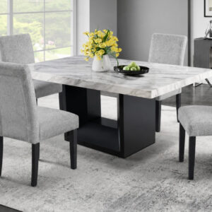 Ylime Black DINING TABLE AND 4 DINING CHAIRS