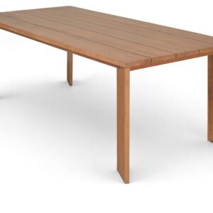 Isolde 78.75" Natural Teak Wood Outdoor Patio Dining Table, 1 Piece