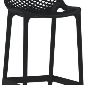 Harlow Black Plastic Outdoor Patio Stool, 4-Piece