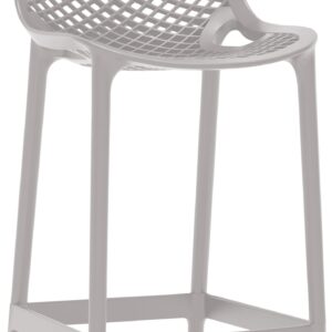 Harlow Grey Plastic Outdoor Patio Stool, 4-Piece