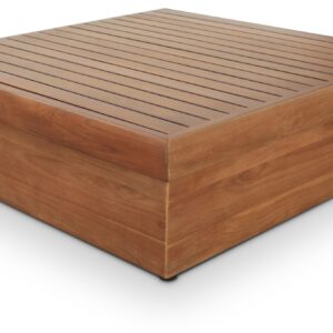 Isolde Natural Teak Wood Outdoor Patio Coffee Table, 1 Piece