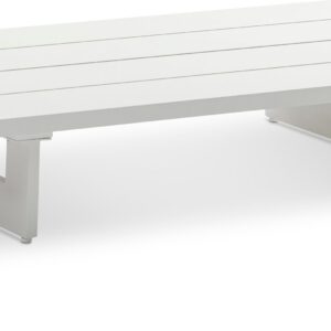 Giselle White Aluminum Outdoor Patio Coffee Table, 1 Piece