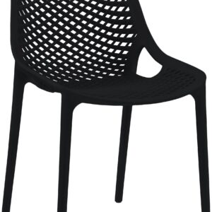Harlow Black Plastic Outdoor Patio Dining Chair, 4-Piece