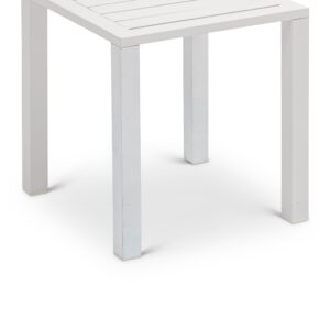 Giselle White Aluminum Outdoor Patio End Table, 1 Piece